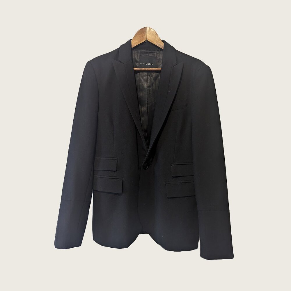 PHILIPPE DUBUC - One button black jacket - Sz 40